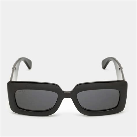 gucci black & yellow rectangular sunglasses|Gucci quality black.